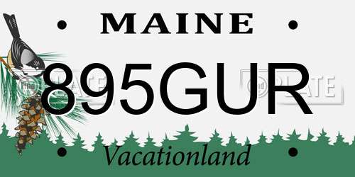 895GUR Maine License Plate