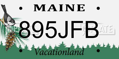 895JFB Maine License Plate