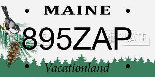 895ZAP Maine License Plate