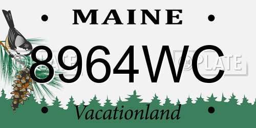 8964WC Maine License Plate