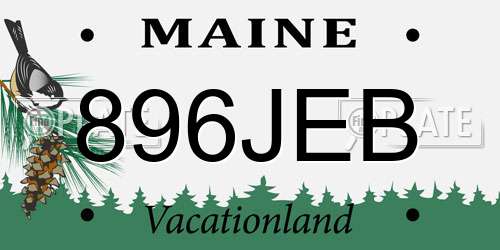 896JEB Maine License Plate