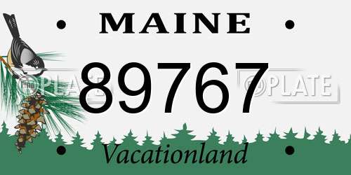 89767 Maine License Plate