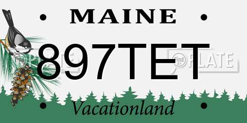 897TET Maine License Plate