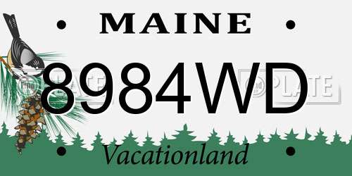 8984WD Maine License Plate