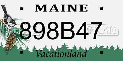 898B47 Maine License Plate
