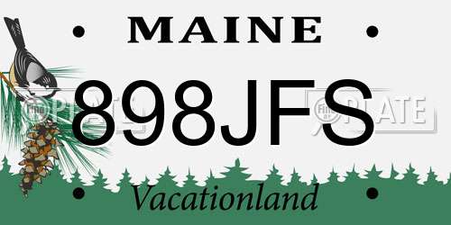 898JFS Maine License Plate