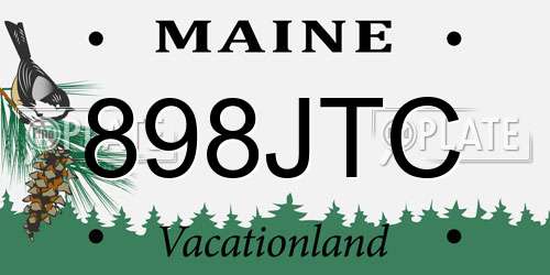 898JTC Maine License Plate