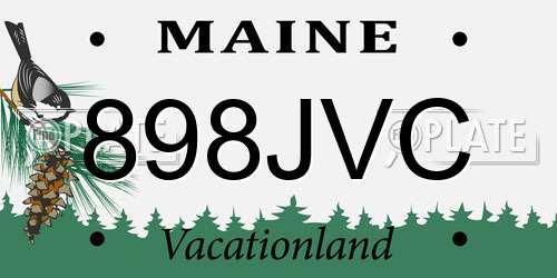 898JVC Maine License Plate
