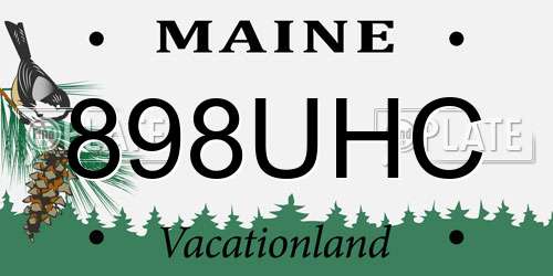 898UHC Maine License Plate