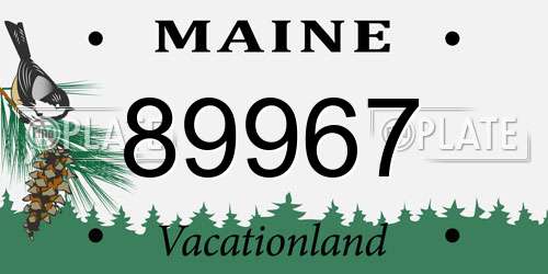 89967 Maine License Plate
