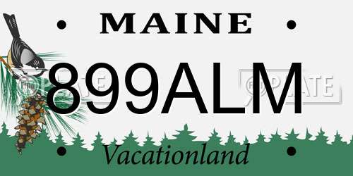 899ALM Maine License Plate