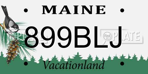 899BLJ Maine License Plate