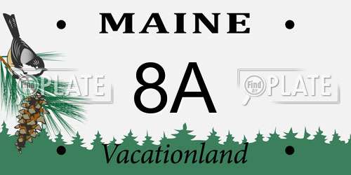 8A Maine License Plate