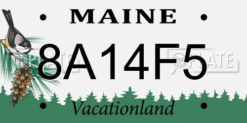 8A14F5 Maine License Plate