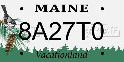 8A27T0 Maine License Plate