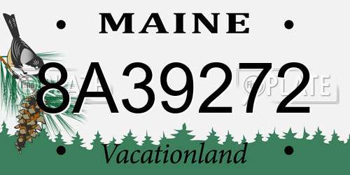 8A39272 Maine License Plate
