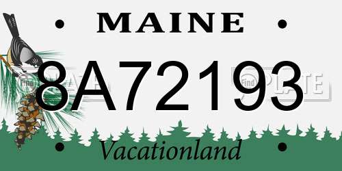 8A72193 Maine License Plate