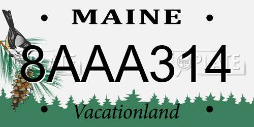 8AAA314 Maine License Plate