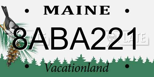 8ABA221 Maine License Plate