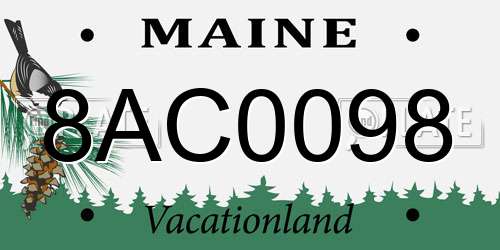 8AC0098 Maine License Plate