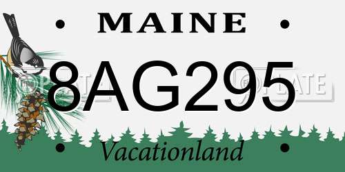 8AG295 Maine License Plate