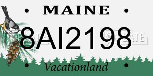8AI2198 Maine License Plate