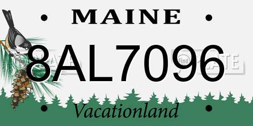 8AL7096 Maine License Plate