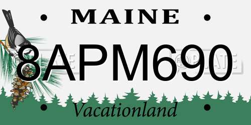 8APM690 Maine License Plate