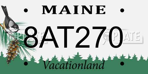8AT270 Maine License Plate