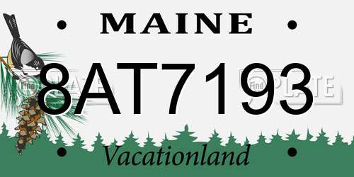8AT7193 Maine License Plate