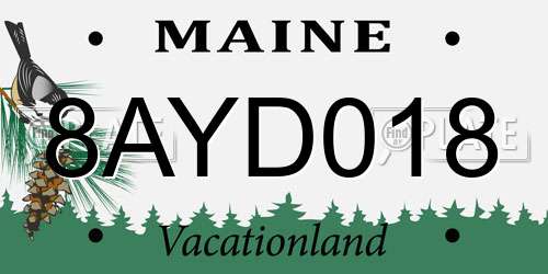 8AYD018 Maine License Plate