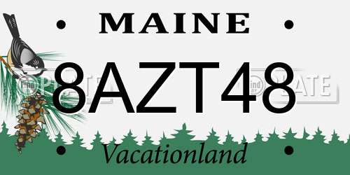 8AZT48 Maine License Plate