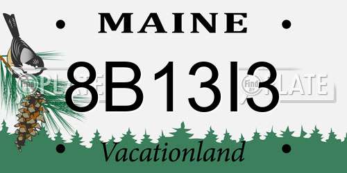 8B13I3 Maine License Plate