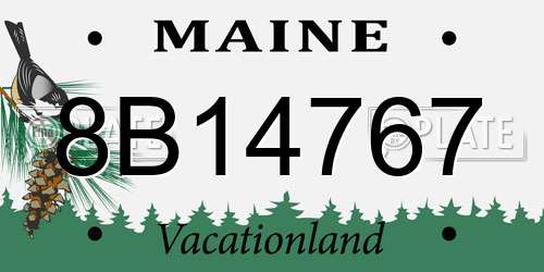 8B14767 Maine License Plate