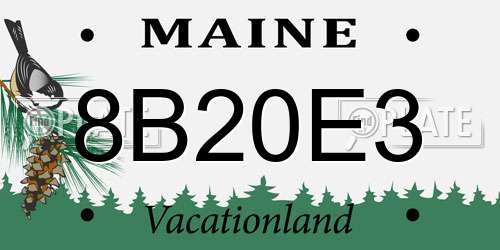 8B20E3 Maine License Plate