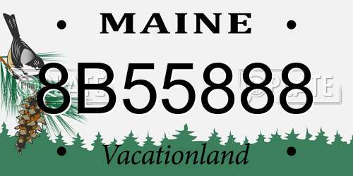 8B55888 Maine License Plate