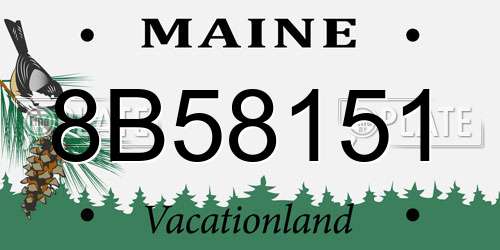 8B58151 Maine License Plate