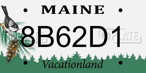 8B62D1 Maine License Plate