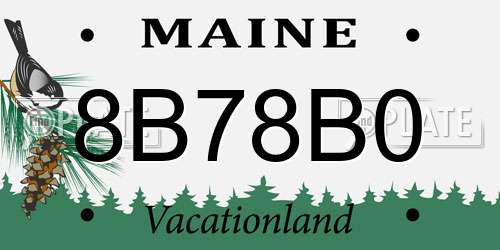 8B78B0 Maine License Plate