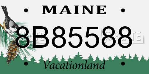 8B85588 Maine License Plate
