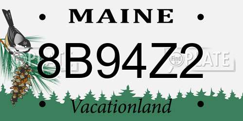 8B94Z2 Maine License Plate