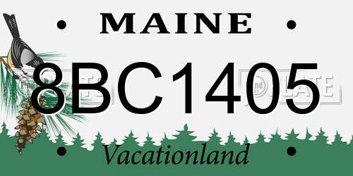 8BC1405 Maine License Plate