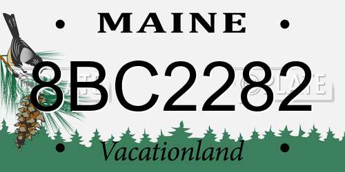 8BC2282 Maine License Plate