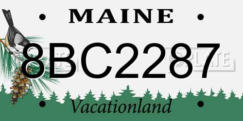 8BC2287 Maine License Plate