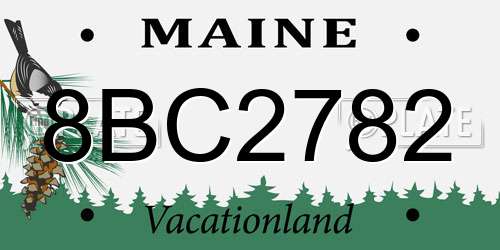 8BC2782 Maine License Plate
