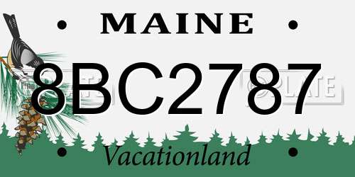 8BC2787 Maine License Plate