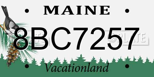 8BC7257 Maine License Plate