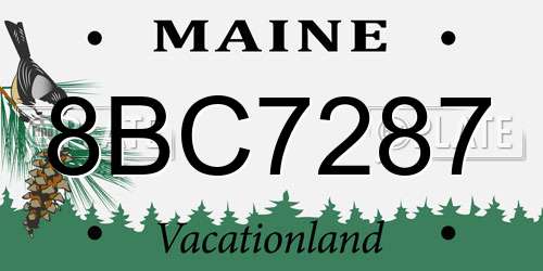 8BC7287 Maine License Plate