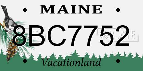 8BC7752 Maine License Plate