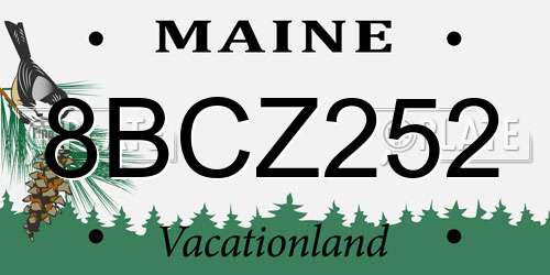 8BCZ252 Maine License Plate